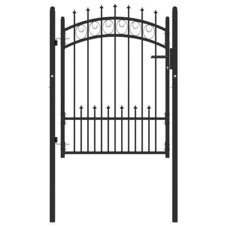 Fence gate with black steel spikes 100x125 cm by vidaXL, garden gates - Ref: Foro24-146389, Price: 154,59 €, Discount: %