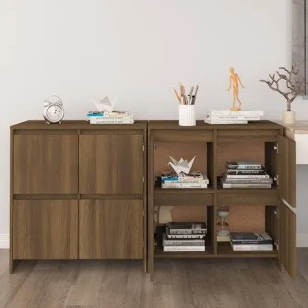 Aparadores 2 uds madera de ingeniería marrón roble 70x41x75 cm de vidaXL, Aparadores - Ref: Foro24-3098096, Precio: 138,64 €,...