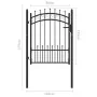Fence gate with black steel spikes 100x125 cm by vidaXL, garden gates - Ref: Foro24-146389, Price: 154,59 €, Discount: %