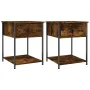 Mesitas noche 2 uds madera ingeniería roble ahumado 44x45x58 cm de vidaXL, Mesitas de noche - Ref: Foro24-825848, Precio: 52,...