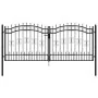 Black coated steel spear point fence gate 305x173cm by vidaXL, garden gates - Ref: Foro24-151096, Price: 362,14 €, Discount: %