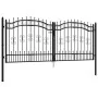 Black coated steel spear point fence gate 305x173cm by vidaXL, garden gates - Ref: Foro24-151096, Price: 362,14 €, Discount: %