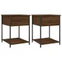 Mesitas noche 2 uds madera ingeniería marrón roble 44x45x58 cm de vidaXL, Mesitas de noche - Ref: Foro24-825852, Precio: 73,5...