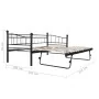 Estructura de cama de acero negra 180x200/90x200 cm de vidaXL, Camas y somieres - Ref: Foro24-285307, Precio: 203,12 €, Descu...
