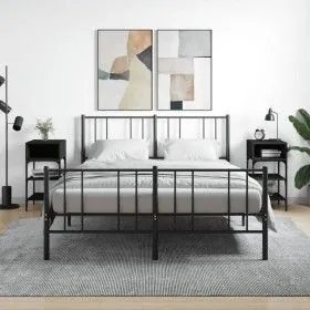 Mesitas de noche 2 uds madera de ingeniería negro 35x34,5x70 cm de vidaXL, Mesitas de noche - Ref: Foro24-825884, Precio: 61,...