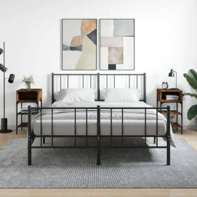 Mesita noche 2 uds madera ingeniería roble ahumado 35x34,5x70cm de vidaXL, Mesitas de noche - Ref: Foro24-825888, Precio: 44,...