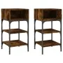 Mesita noche 2 uds madera ingeniería roble ahumado 35x34,5x70cm de vidaXL, Mesitas de noche - Ref: Foro24-825888, Precio: 44,...