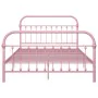 Estructura de cama de metal rosa 160x200 cm de vidaXL, Camas y somieres - Ref: Foro24-284514, Precio: 153,00 €, Descuento: %