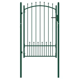 Fence gate with green steel spikes 100x150 cm by vidaXL, garden gates - Ref: Foro24-146395, Price: 186,82 €, Discount: %