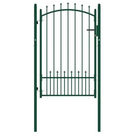 Fence gate with green steel spikes 100x150 cm by vidaXL, garden gates - Ref: Foro24-146395, Price: 186,82 €, Discount: %