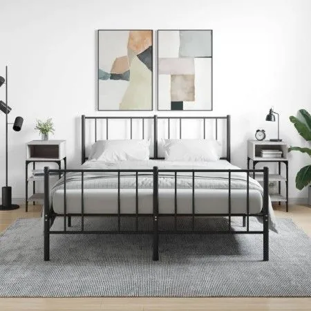 Mesitas noche 2 uds madera ingeniería gris Sonoma 35x34,5x70 cm de vidaXL, Mesitas de noche - Ref: Foro24-825890, Precio: 61,...