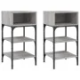 Mesitas noche 2 uds madera ingeniería gris Sonoma 35x34,5x70 cm de vidaXL, Mesitas de noche - Ref: Foro24-825890, Precio: 61,...