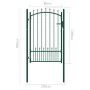 Fence gate with green steel spikes 100x150 cm by vidaXL, garden gates - Ref: Foro24-146395, Price: 186,82 €, Discount: %