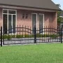 Spear point fence gate black coated steel 305x120cm by vidaXL, garden gates - Ref: Foro24-151094, Price: 304,50 €, Discount: %