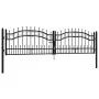 Spear Point Zauntor aus schwarz beschichtetem Stahl, 305 x 120 cm von vidaXL, Gartentore - Ref: Foro24-151094, Preis: 304,50 ...