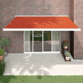 Toldo retráctil aluminio y tela naranja y marrón 4x3 m de vidaXL, Toldos - Ref: Foro24-3154543, Precio: 891,44 €, Descuento: %