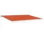 Toldo retráctil aluminio y tela naranja y marrón 4x3 m de vidaXL, Toldos - Ref: Foro24-3154543, Precio: 891,44 €, Descuento: %