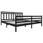 Estructura de cama de madera maciza negra 200x200 cm de vidaXL, Camas y somieres - Ref: Foro24-3100678, Precio: 166,75 €, Des...