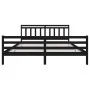 Estructura de cama de madera maciza negra 200x200 cm de vidaXL, Camas y somieres - Ref: Foro24-3100678, Precio: 166,75 €, Des...