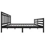 Estructura de cama de madera maciza negra 200x200 cm de vidaXL, Camas y somieres - Ref: Foro24-3100678, Precio: 166,75 €, Des...