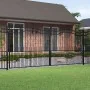 Black coated steel spear point fence gate 406x223 cm by vidaXL, garden gates - Ref: Foro24-151103, Price: 597,34 €, Discount: %