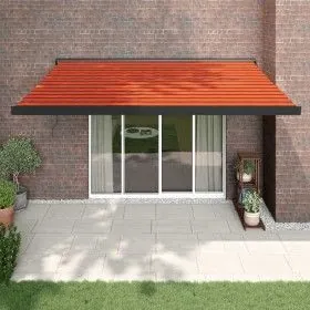Toldo retráctil aluminio y tela naranja y marrón 4x3 m de vidaXL, Toldos - Ref: Foro24-3154568, Precio: 473,52 €, Descuento: %