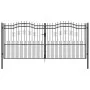 Black coated steel spear point fence gate 406x223 cm by vidaXL, garden gates - Ref: Foro24-151103, Price: 597,34 €, Discount: %