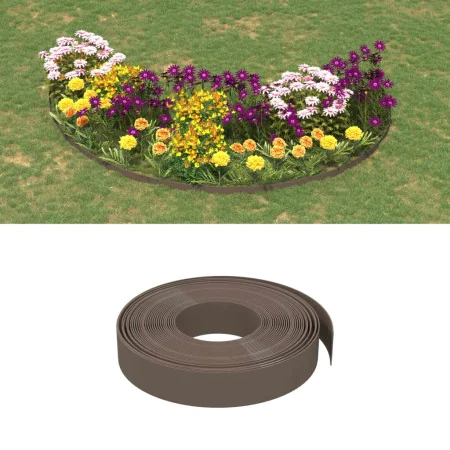 Bordura de jardín polietileno marrón 10 m 10 cm de vidaXL, Ribetes y bordes para jardín - Ref: Foro24-154395, Precio: 24,28 €...