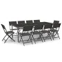 Juego de comedor de jardín 11 piezas acero de vidaXL, Conjuntos de jardín - Ref: Foro24-3073508, Precio: 543,31 €, Descuento: %