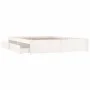 White bed frame with drawers 140x200 cm by vidaXL, Beds and slatted bases - Ref: Foro24-3103514, Price: 242,22 €, Discount: %