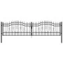 Black coated steel spear point fence gate 406x151 cm by vidaXL, garden gates - Ref: Foro24-151100, Price: 459,24 €, Discount: %