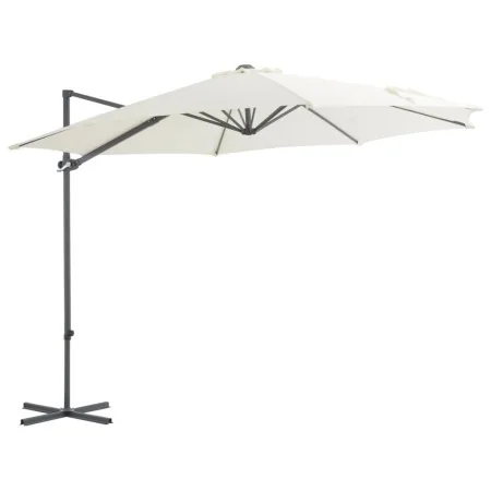 Sombrilla voladiza con poste de acero arena 300 cm de vidaXL, Sombrillas - Ref: Foro24-44628, Precio: 97,38 €, Descuento: %
