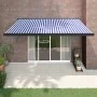 Toldo retráctil aluminio y tela azul y blanco 4x3 m de vidaXL, Toldos - Ref: Foro24-3154598, Precio: 718,43 €, Descuento: %