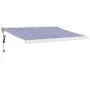 Toldo retráctil aluminio y tela azul y blanco 3,5x2,5 m de vidaXL, Toldos - Ref: Foro24-3154572, Precio: 530,10 €, Descuento: %