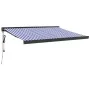 Toldo retráctil aluminio y tela azul y blanco 3x2,5 m de vidaXL, Toldos - Ref: Foro24-3154596, Precio: 537,22 €, Descuento: %