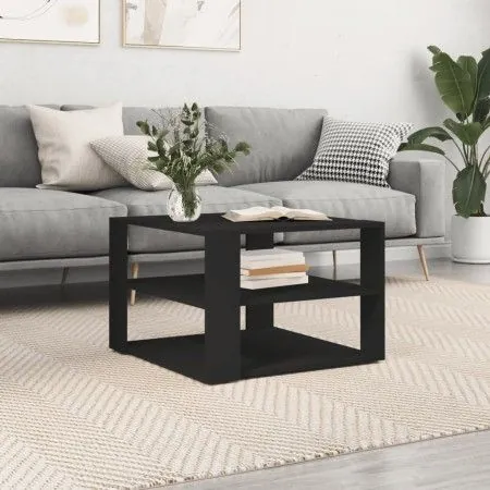 Mesa de centro madera de ingeniería negro 59,5x59,5x40 cm de vidaXL, Mesas de centro - Ref: Foro24-834246, Precio: 38,42 €, D...