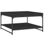 Mesa de centro madera de ingeniería y hierro negro 80x80x45 cm de vidaXL, Mesas de centro - Ref: Foro24-832813, Precio: 45,92...