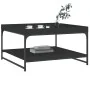 Mesa de centro madera de ingeniería y hierro negro 80x80x45 cm de vidaXL, Mesas de centro - Ref: Foro24-832813, Precio: 45,92...