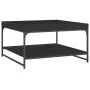 Mesa de centro madera de ingeniería y hierro negro 80x80x45 cm de vidaXL, Mesas de centro - Ref: Foro24-832813, Precio: 45,92...