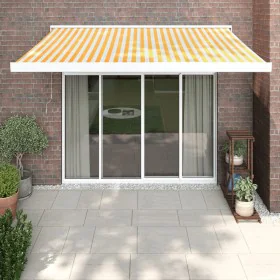 Toldo retráctil aluminio y tela blanco y amarillo 3x2,5 m de vidaXL, Toldos - Ref: Foro24-3154581, Precio: 571,45 €, Descuent...