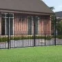 Black coated steel spear point fence gate 305x223cm by vidaXL, garden gates - Ref: Foro24-151098, Price: 501,77 €, Discount: %