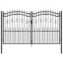 Black coated steel spear point fence gate 305x223cm by vidaXL, garden gates - Ref: Foro24-151098, Price: 501,77 €, Discount: %