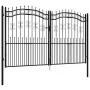 Black coated steel spear point fence gate 305x223cm by vidaXL, garden gates - Ref: Foro24-151098, Price: 501,77 €, Discount: %