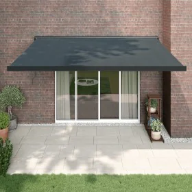 Toldo retráctil aluminio y tela gris antracita 4x3 m de vidaXL, Toldos - Ref: Foro24-3154613, Precio: 735,18 €, Descuento: %
