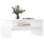 Glänzend weißer Couchtisch aus Holzwerkstoff, 90 x 55 x 42,5 cm von vidaXL, Couchtisch - Ref: Foro24-834282, Preis: 54,69 €, ...