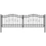 Black coated steel spear point fence gate 406x173 cm by vidaXL, garden gates - Ref: Foro24-151101, Price: 448,92 €, Discount: %
