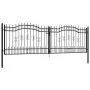 Black coated steel spear point fence gate 406x173 cm by vidaXL, garden gates - Ref: Foro24-151101, Price: 448,92 €, Discount: %