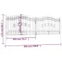 Black coated steel spear point fence gate 406x173 cm by vidaXL, garden gates - Ref: Foro24-151101, Price: 448,92 €, Discount: %