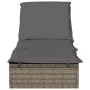 Tumbona 1 ud con cojín ratán sintético gris 201x55x62 cm de vidaXL, Tumbonas - Ref: Foro24-319631, Precio: 168,64 €, Descuent...