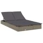 Tumbona 2 personas ratán sintético con cojines gris de vidaXL, Tumbonas - Ref: Foro24-319646, Precio: 266,54 €, Descuento: %